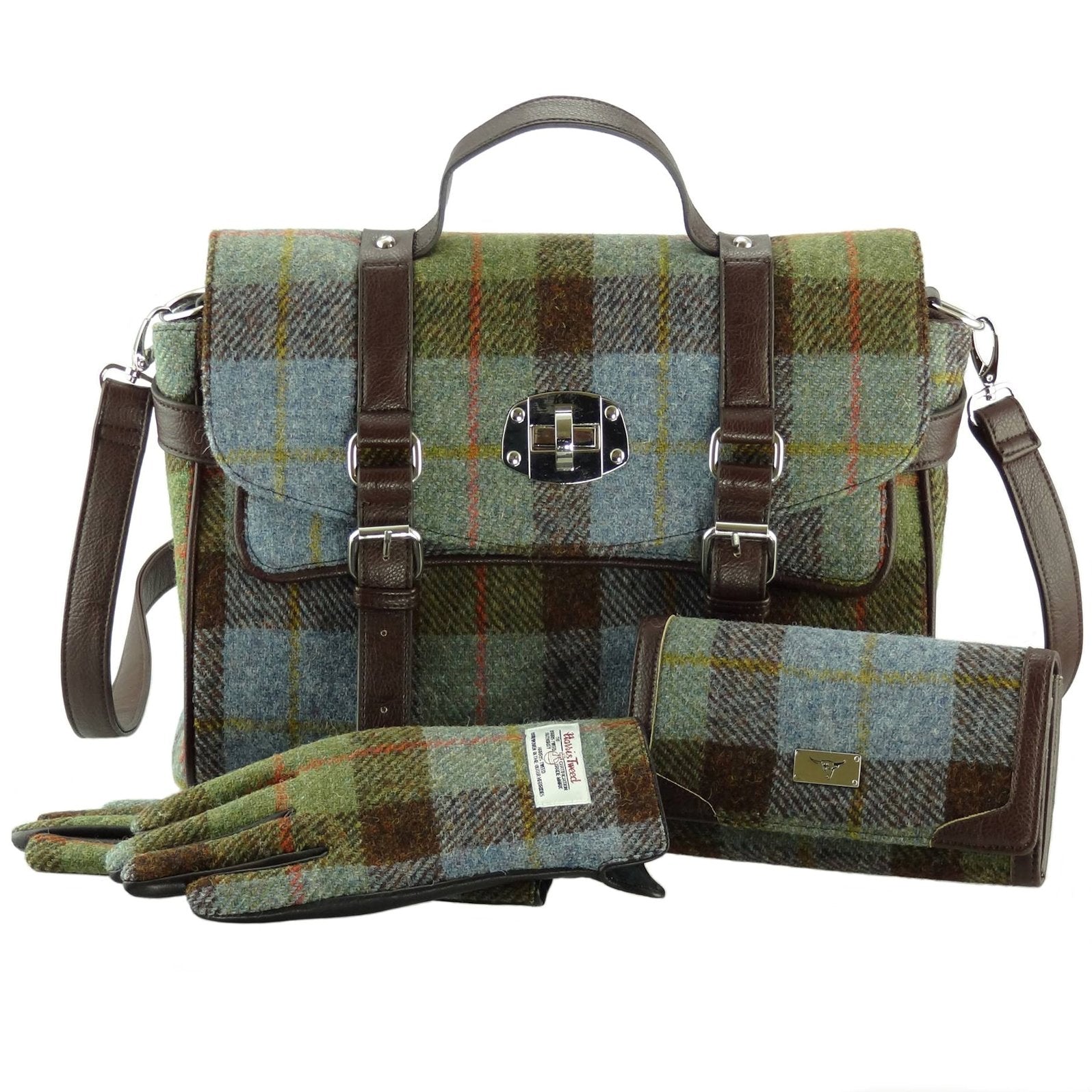 Harris Tweed 'Kilbride' Mini Bowling Bag Purse in Jazzy Weave