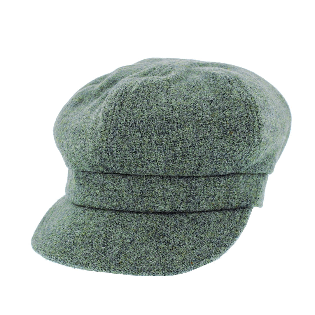 Failsworth Ladies Harris Tweed Bakerboy Cap Light Green