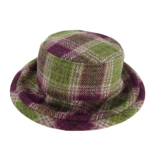Glen Appin Ladies Harris Tweed Cloche Hat Heather Check