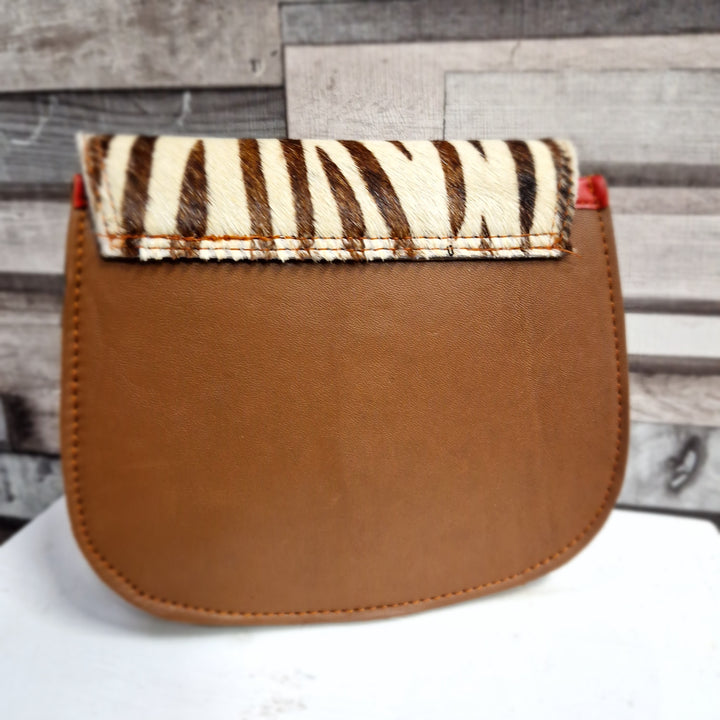 Recycled Leather Small Saddle Crossbody Handbag 073-110