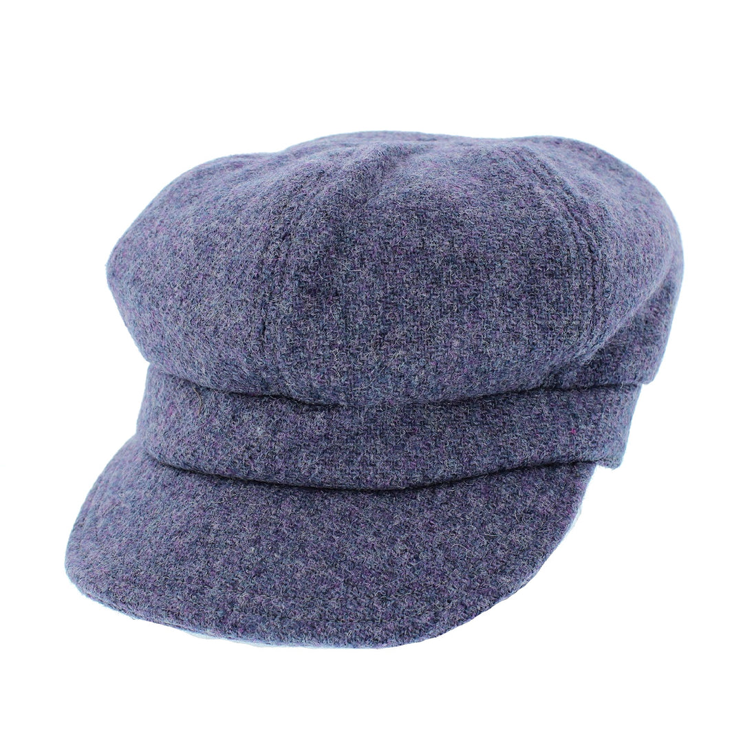 Failsworth Ladies Harris Tweed Bakerboy Cap Purple
