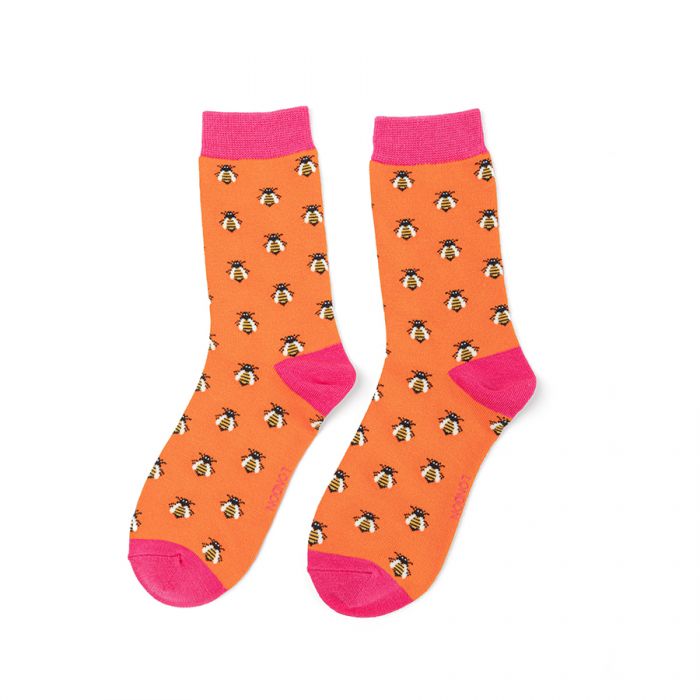Miss Sparrow Bamboo Honey Bee Socks (Burnt Orange)