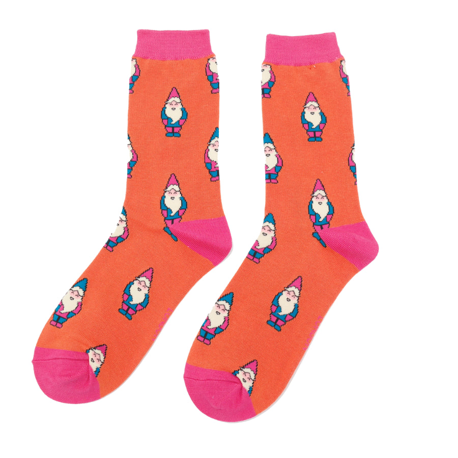 Miss Sparrow Bamboo Gnomes Socks In Burnt Orange