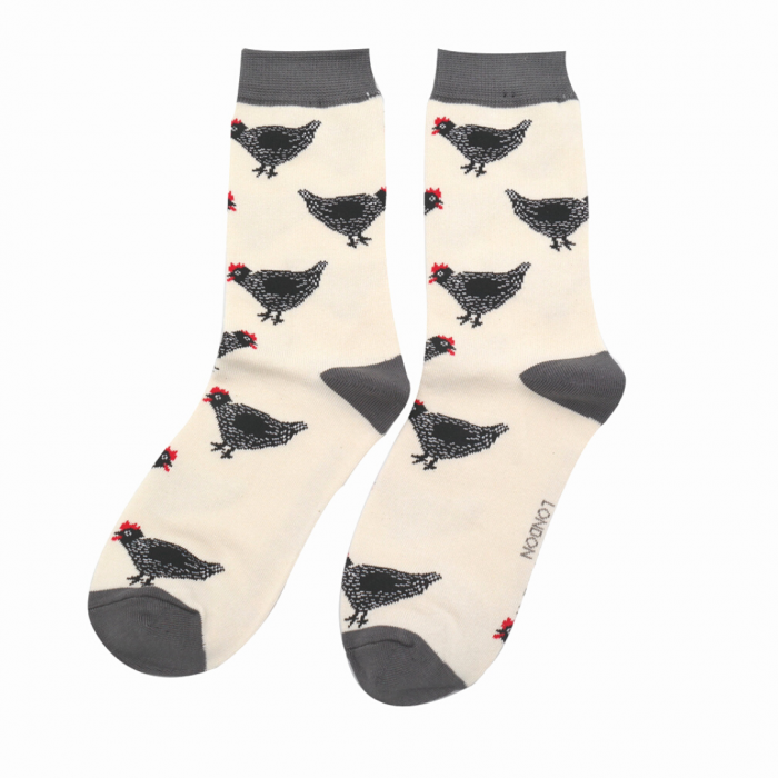 Miss Sparrow Bamboo Socks Hens In Ivory