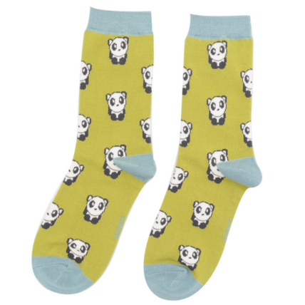 Miss Sparrow Bamboo Panda Socks (Moss)