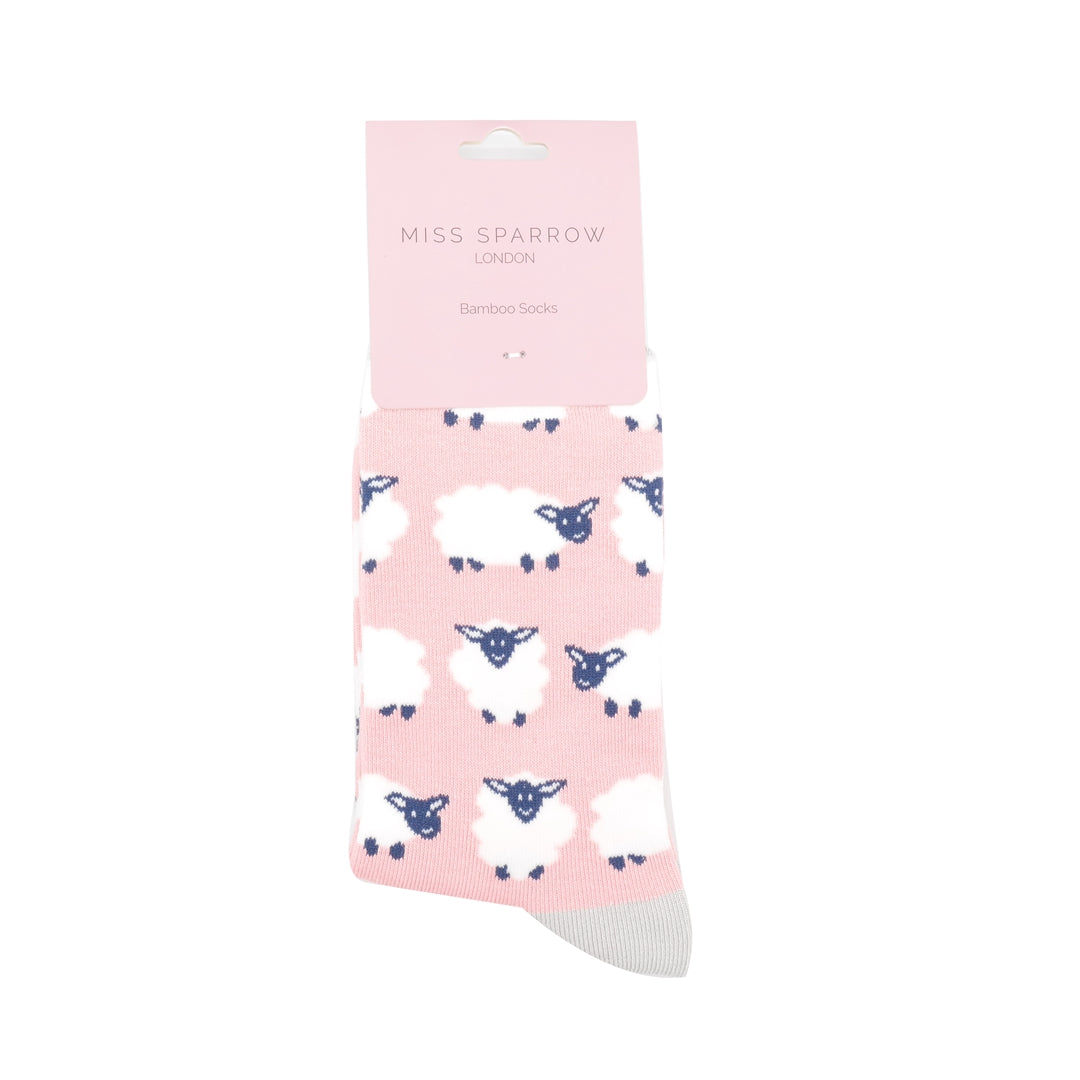 Miss Sparrow Bamboo Happy Sheep Socks (Pink)