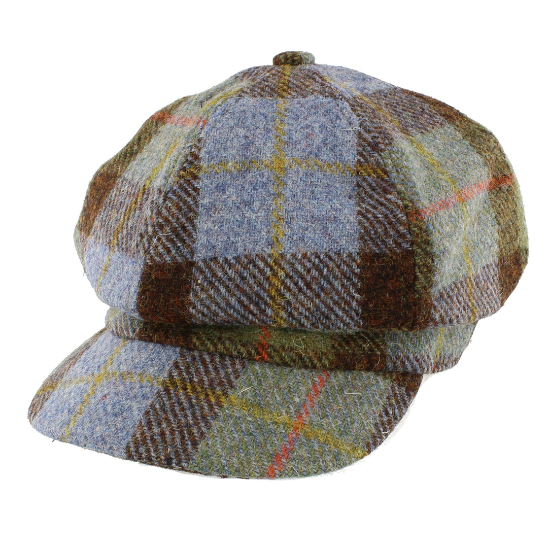 Glen Appin Ladies Harris Tweed Bakerboy Cap Gunn Tartan