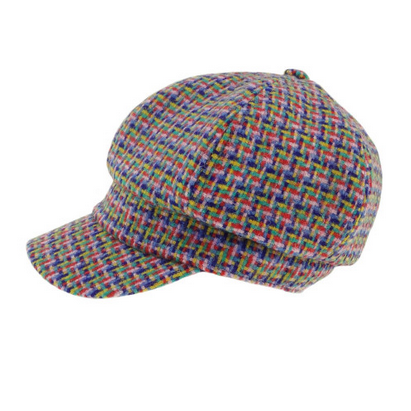 Glen Appin Ladies Harris Tweed Bakerboy Cap Jazzy Weave