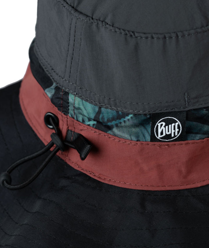 Buff Explore Booney UPF 50 Lightweight Packable Hat In Okisa Black