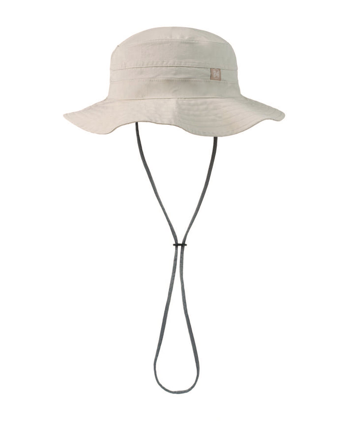 Buff Explore Booney UPF 50 Lightweight Packable Hat In Solid Light Grey/Stone