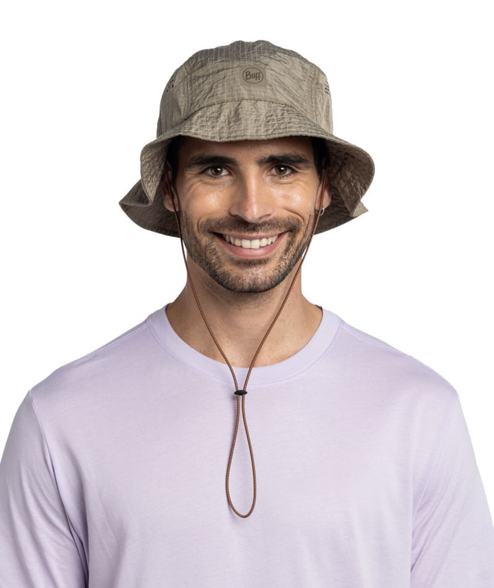 Buff Go Bucket Hat UPF 50 Lightweight Packable Hat In Tundra Khaki