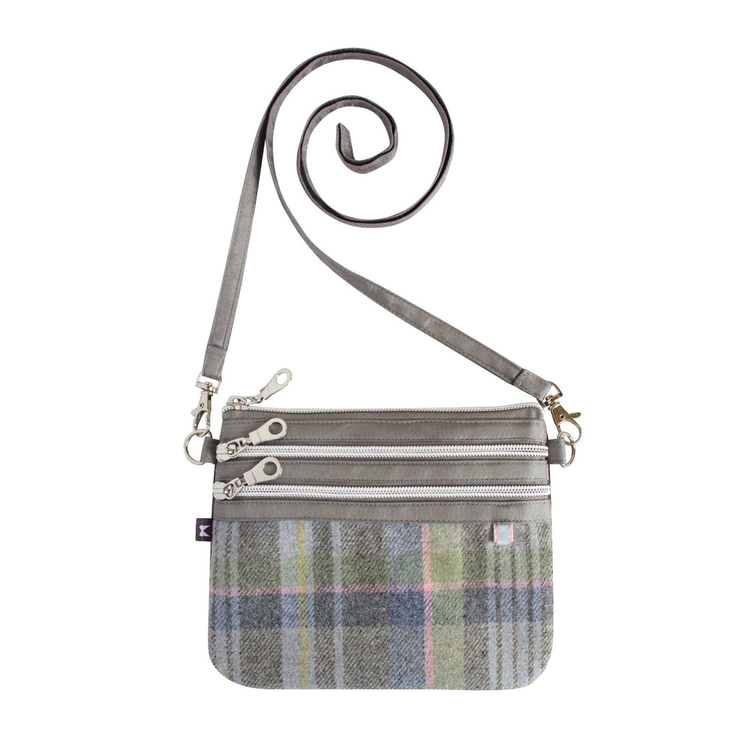 Lufness Small Tweed 3-zip Pouch Cross Body Bag by Earth Squared