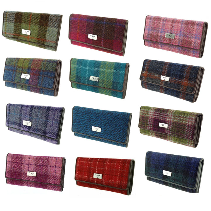 Glen Appin Tiree Harris Tweed Long Fold-over Purse LB2106