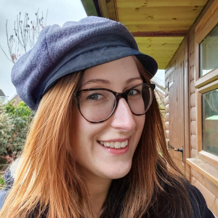 Failsworth Ladies Harris Tweed & Wax Peak Bakerboy Cap Purple