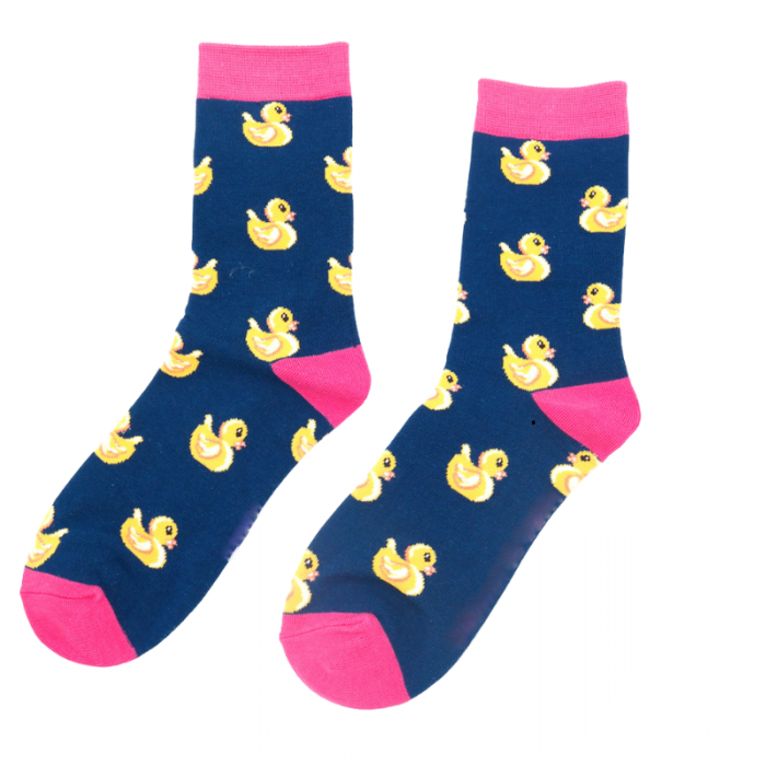 Miss Sparrow Bamboo Rubber Duck Socks (Navy)