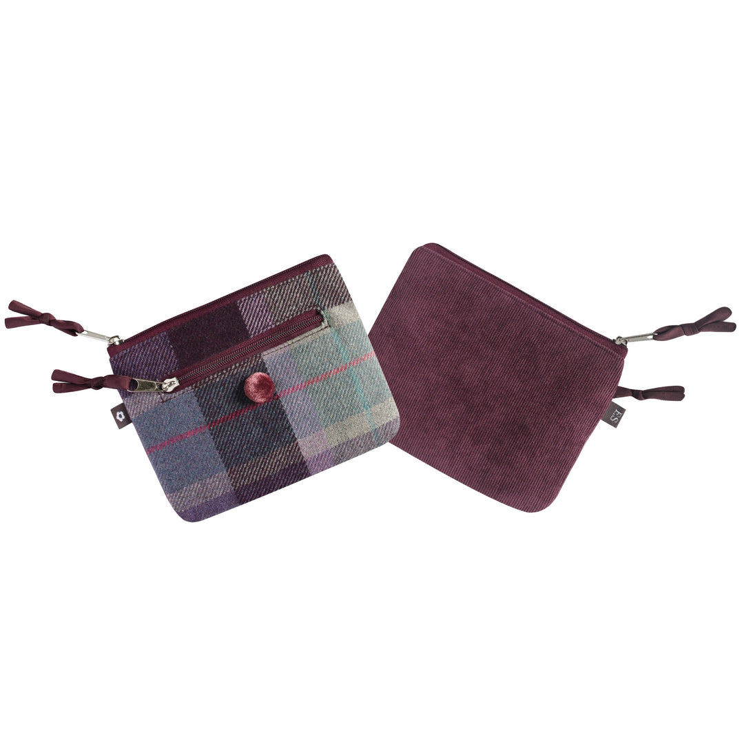 Carberry Purple Emily Tweed Coin Purse by Earth Squared