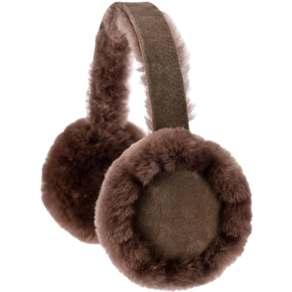 Luxury Sheepskin Earmuffs in Chocolate