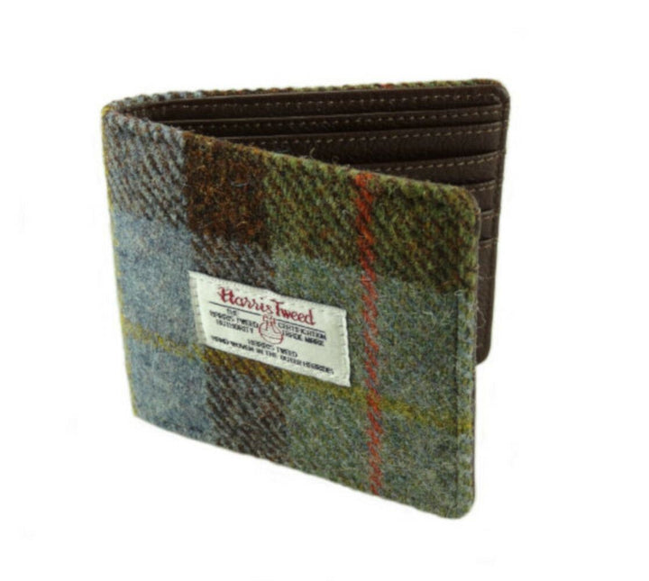 Glen Appin Brown & Blue Harris Tweed Bi-fold Wallet LB2007