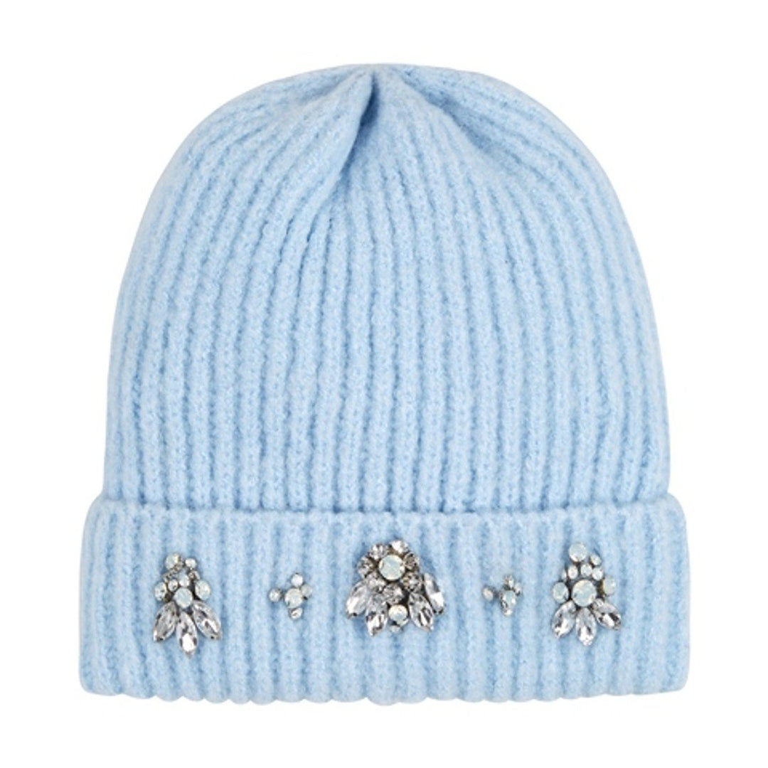 Alyssa Jewelled Beanie Hat In Blue From Alice Hannah