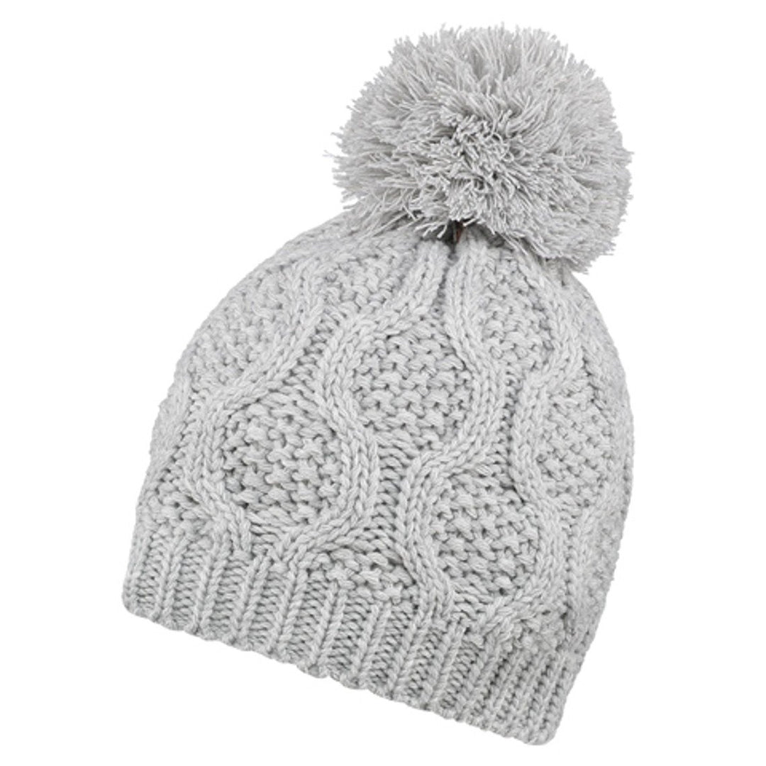Enya Grey Knitted Bobble Beanie Hat