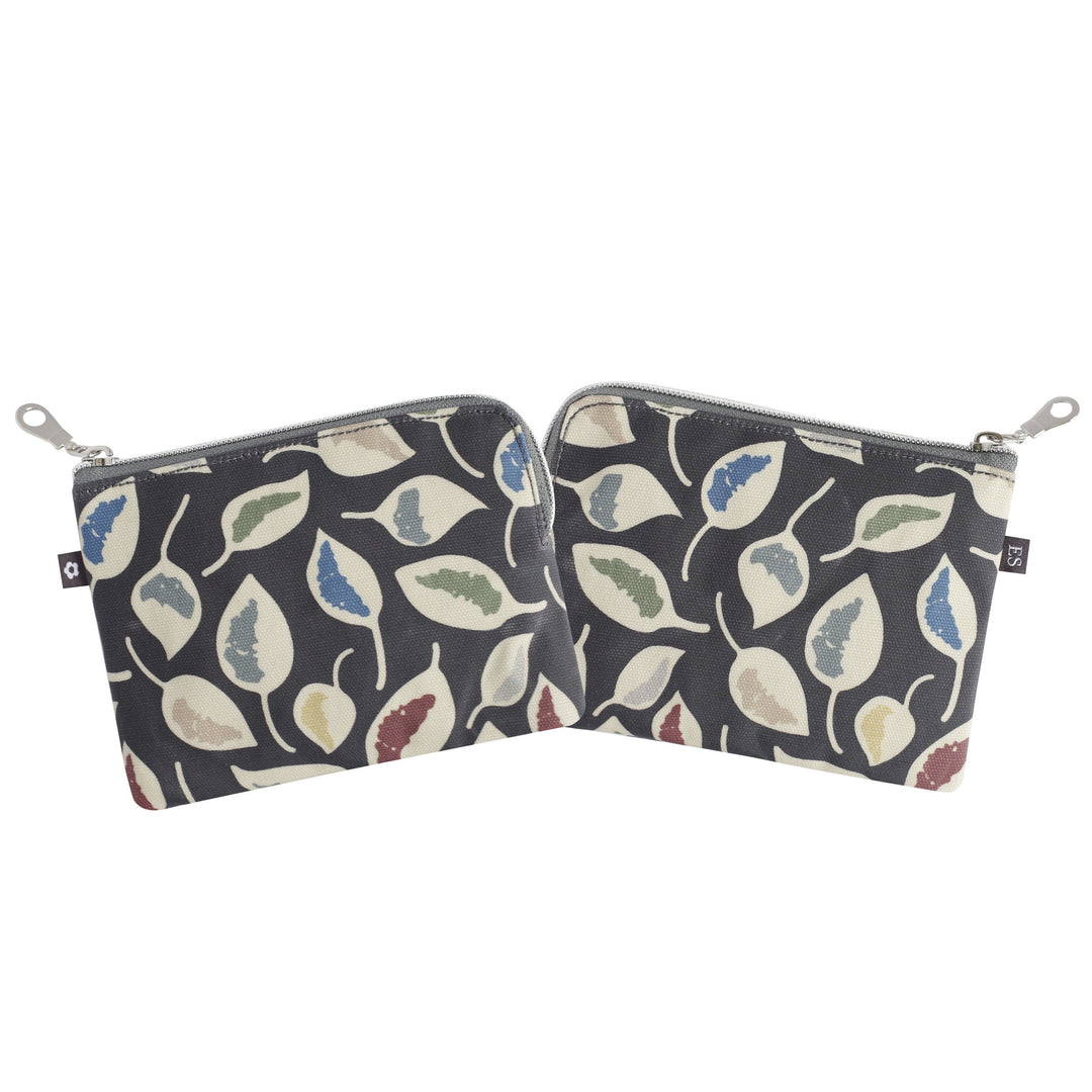 Freya Grey Leaf Oil Cloth Coin Purse by Earth Squared