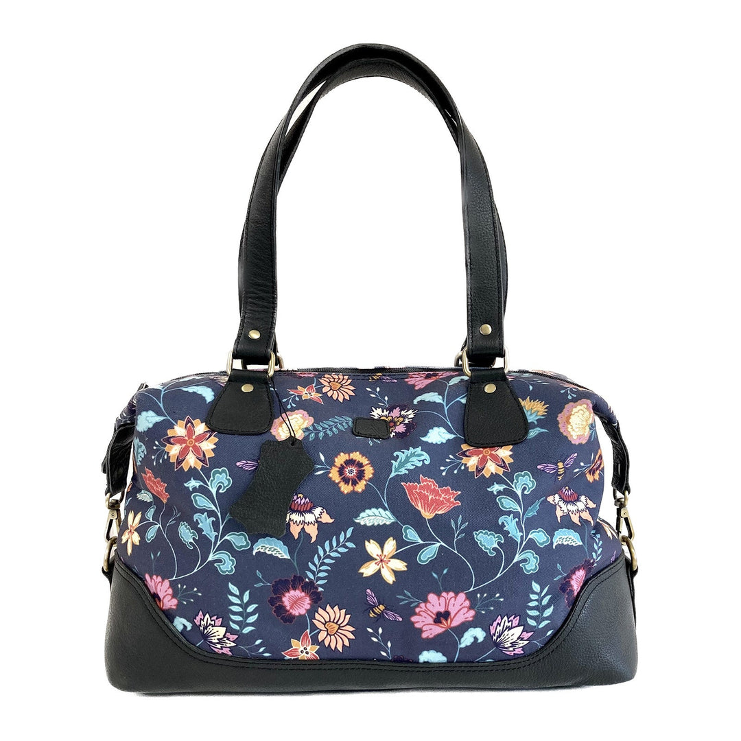 Flower Bloom & Bee Pattern Travel Overnight Bag