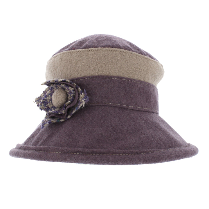 Max & Ellie Ladies Lilac & Grey Wool Cloche Hat