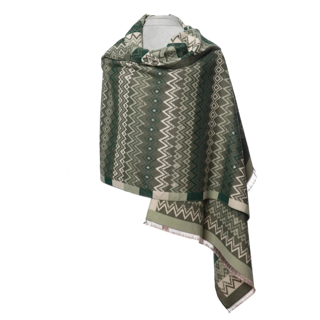 Reversible Wrap Scarf (Aztec Green)