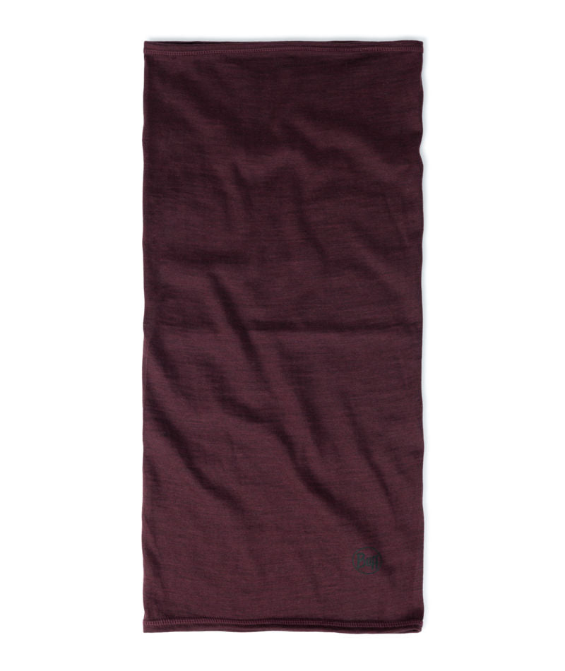 Buff Merino Wool Lightweight Neck Warmer In Garnet