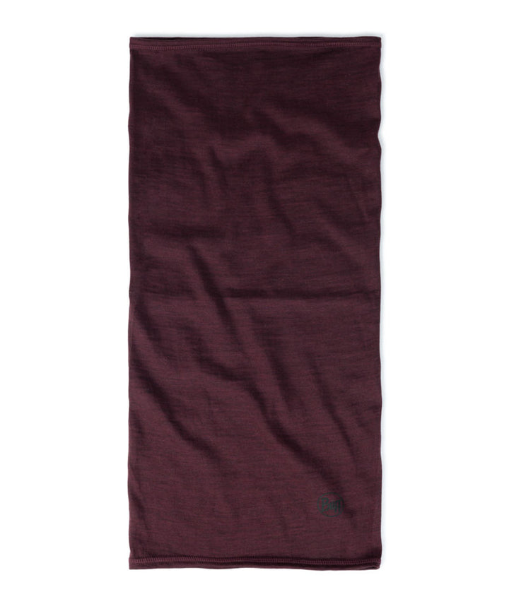 Buff Merino Wool Lightweight Neck Warmer In Garnet