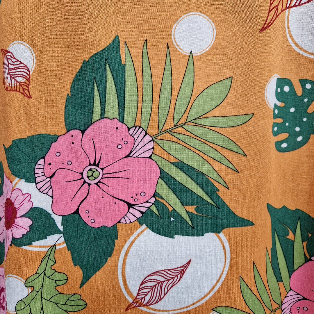 Kimono Wrap Cover Up - Floral Orange