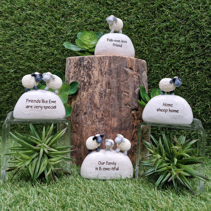 Sheep Fab-Ewe-Lous Friend Mini Pebble Ornament Gift Figurine