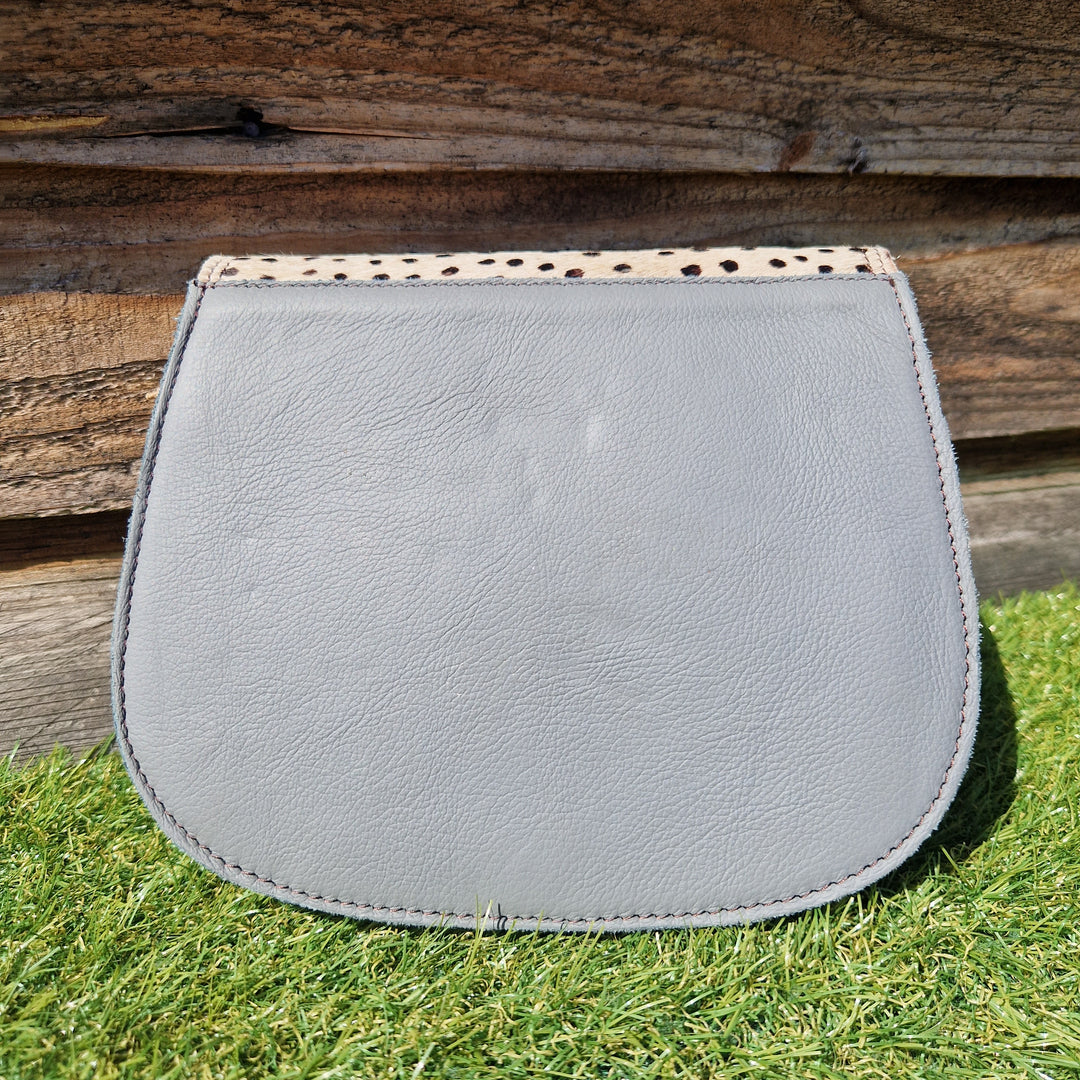 Recycled Leather Small Saddle Crossbody Handbag 073-105