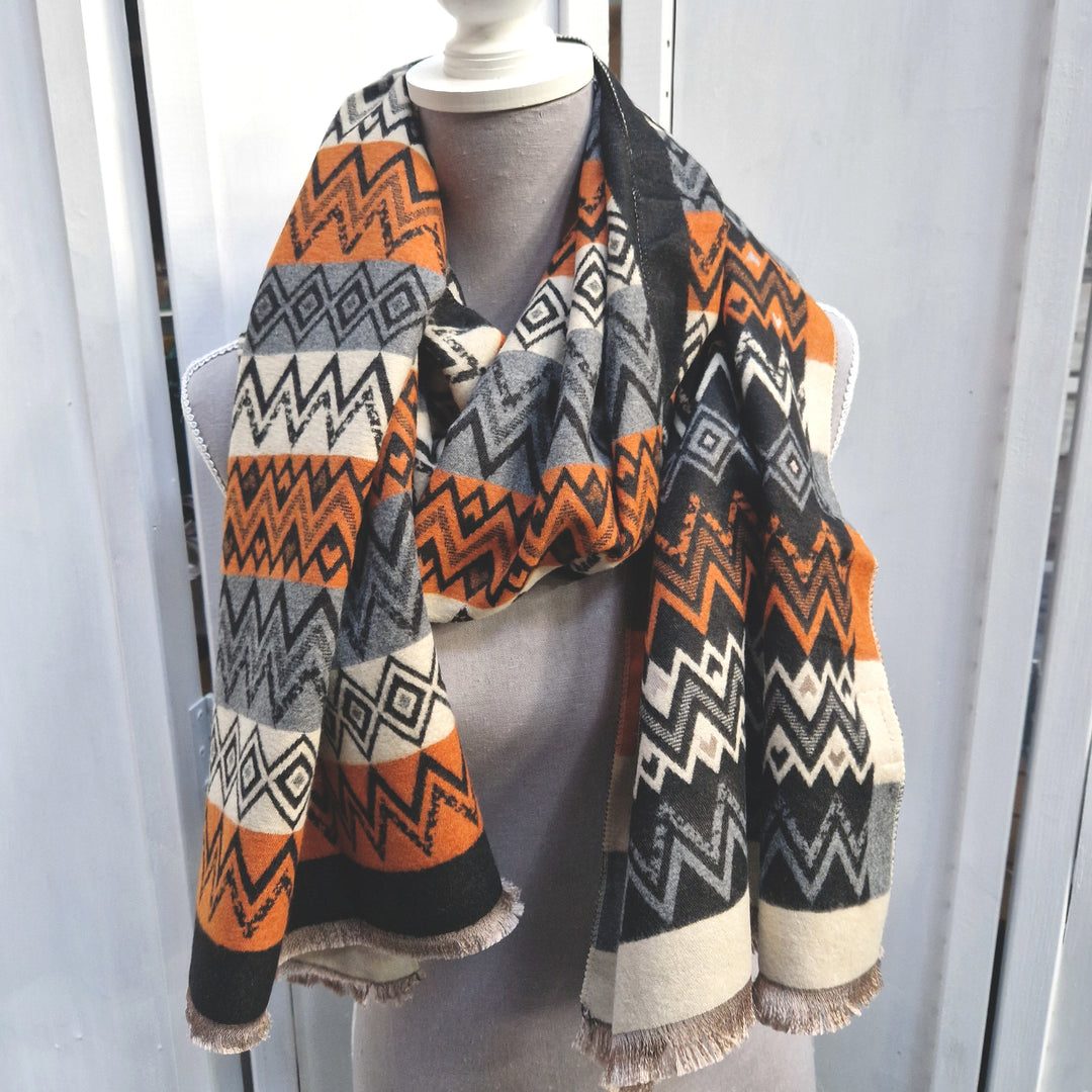 Reversible Wrap Scarf (Aztec Black)