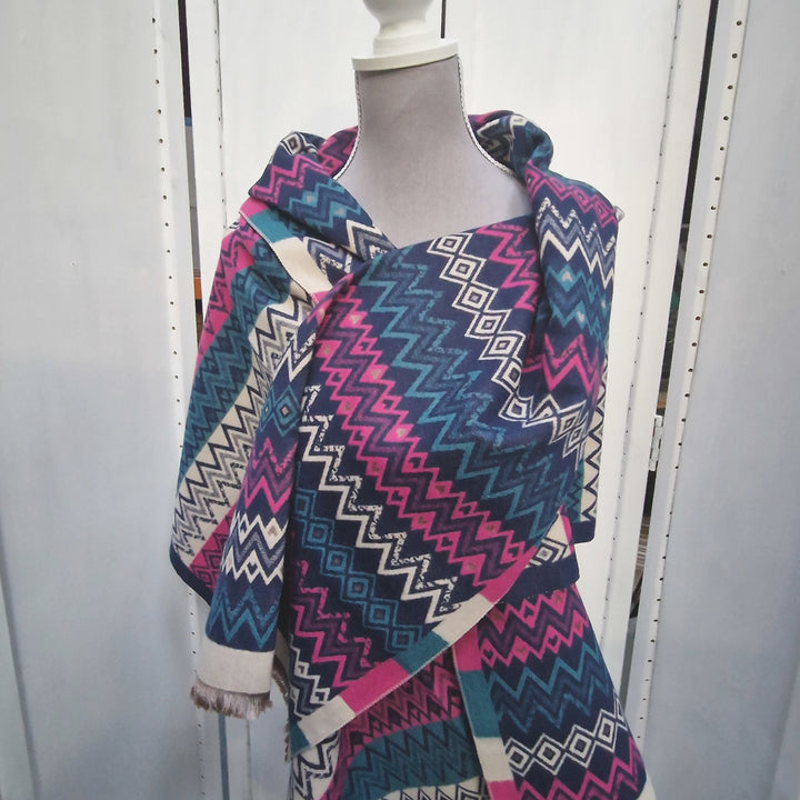 Reversible Wrap Scarf (Aztec Navy)