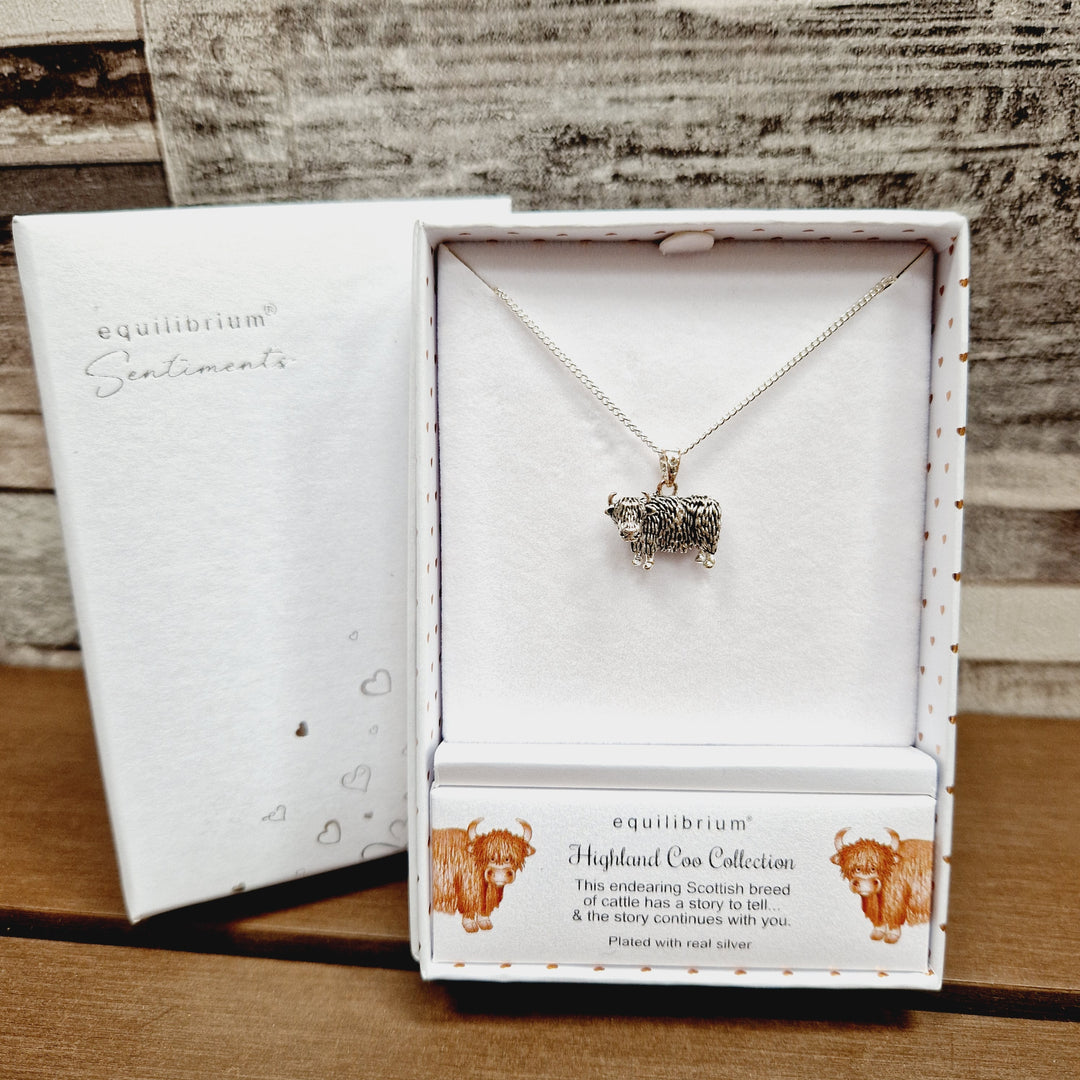 Highland Cow Necklace Gift Boxed By Equilibrium