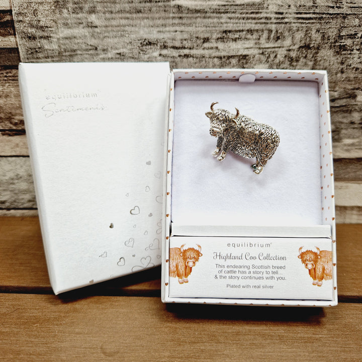 Highland Cow Pin Brooch By Equilibrium