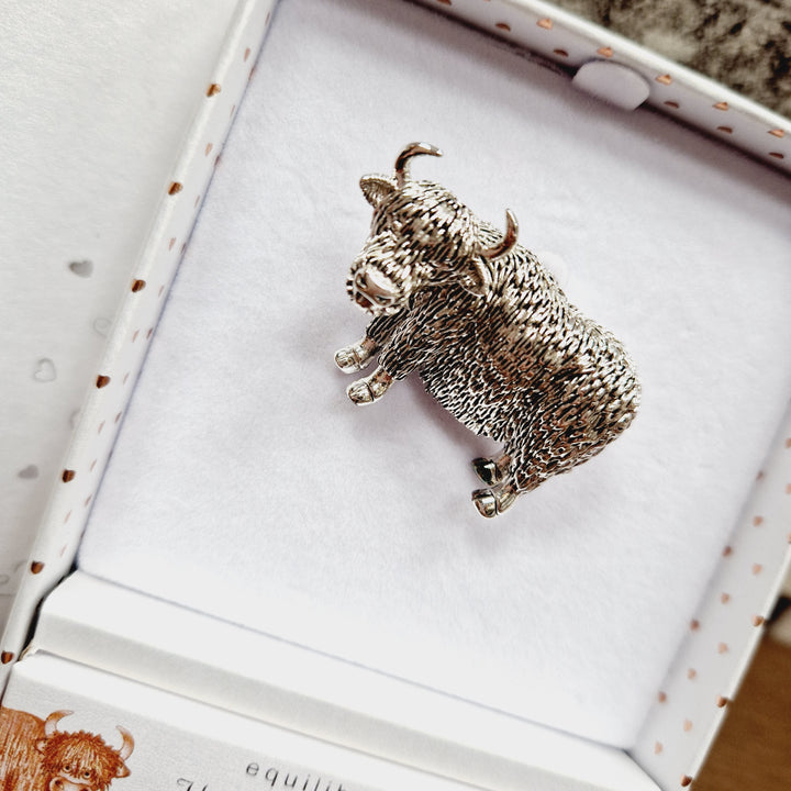 Highland Cow Pin Brooch By Equilibrium