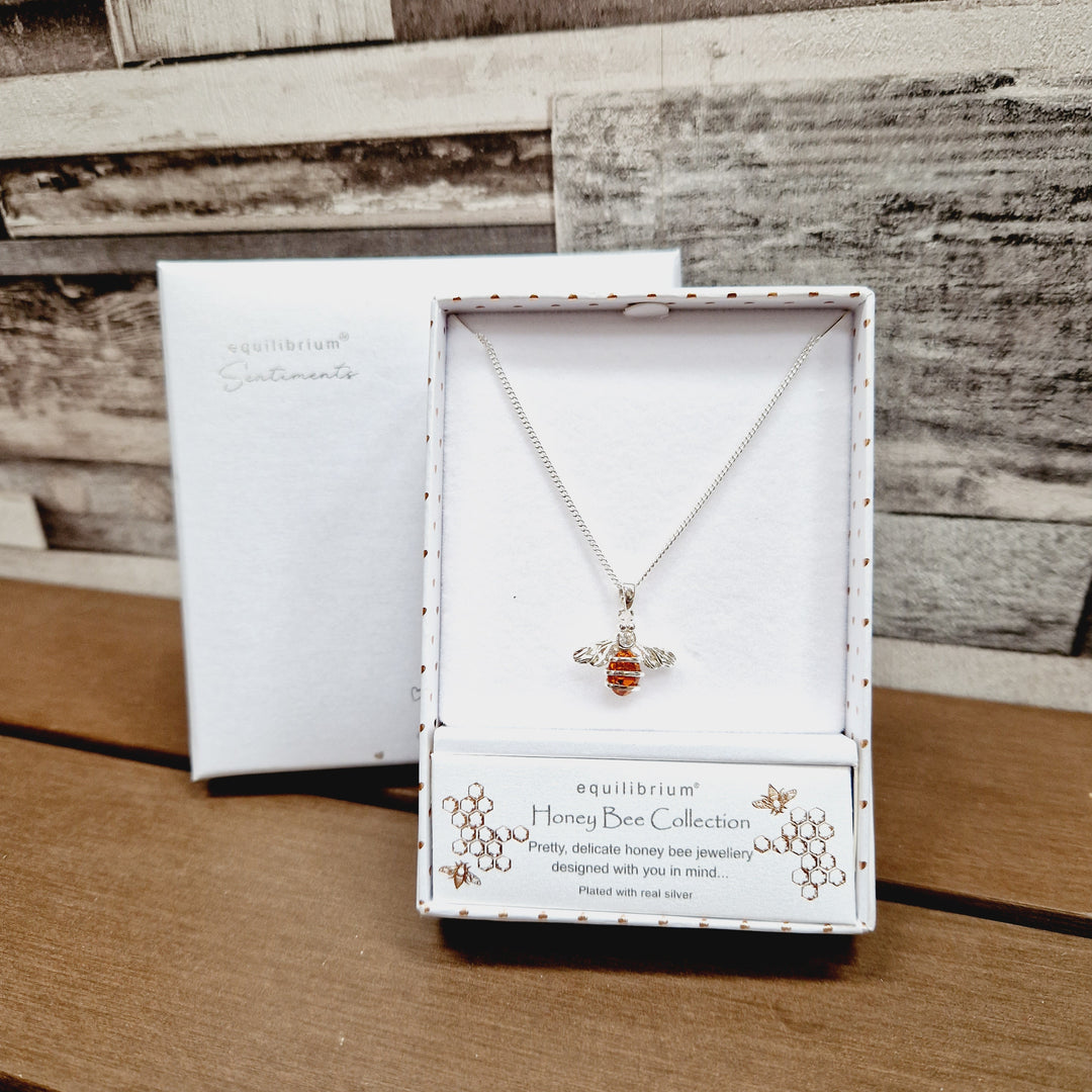 Honey Bee Necklace Gift Boxed By Equilibrium