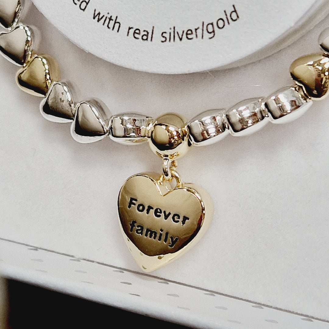 Forever Family Two Tone Stretchy Bracelet