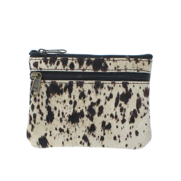 Recycled Leather Small Coin Purse Animal Print