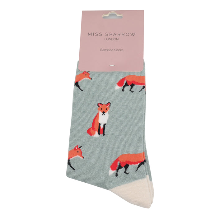 Miss Sparrow Bamboo Socks Foxes Duck Egg
