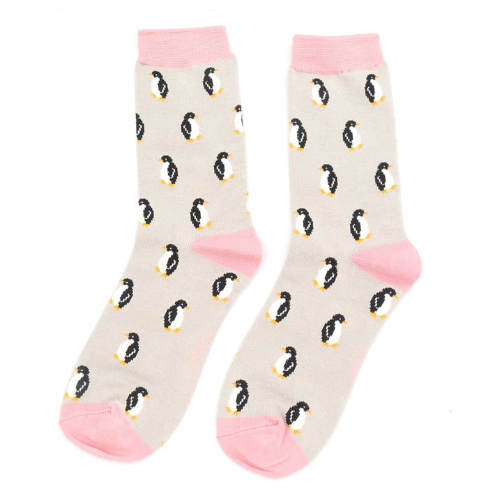 Miss Sparrow Bamboo Penguin Socks (Silver)