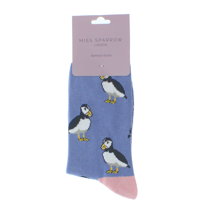 Miss Sparrow Bamboo Socks Puffin In Denim