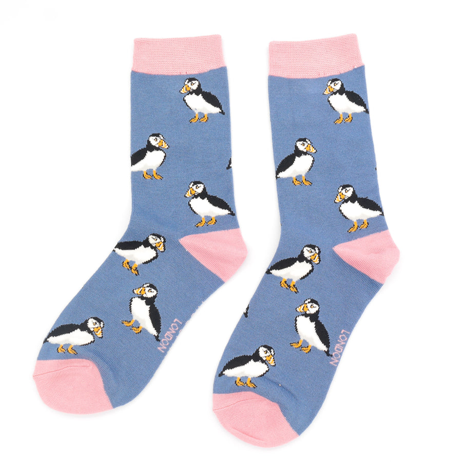 Miss Sparrow Bamboo Socks Puffin In Denim