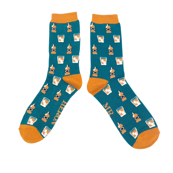 Mr Heron Mens Bamboo Whisky Socks (Teal)