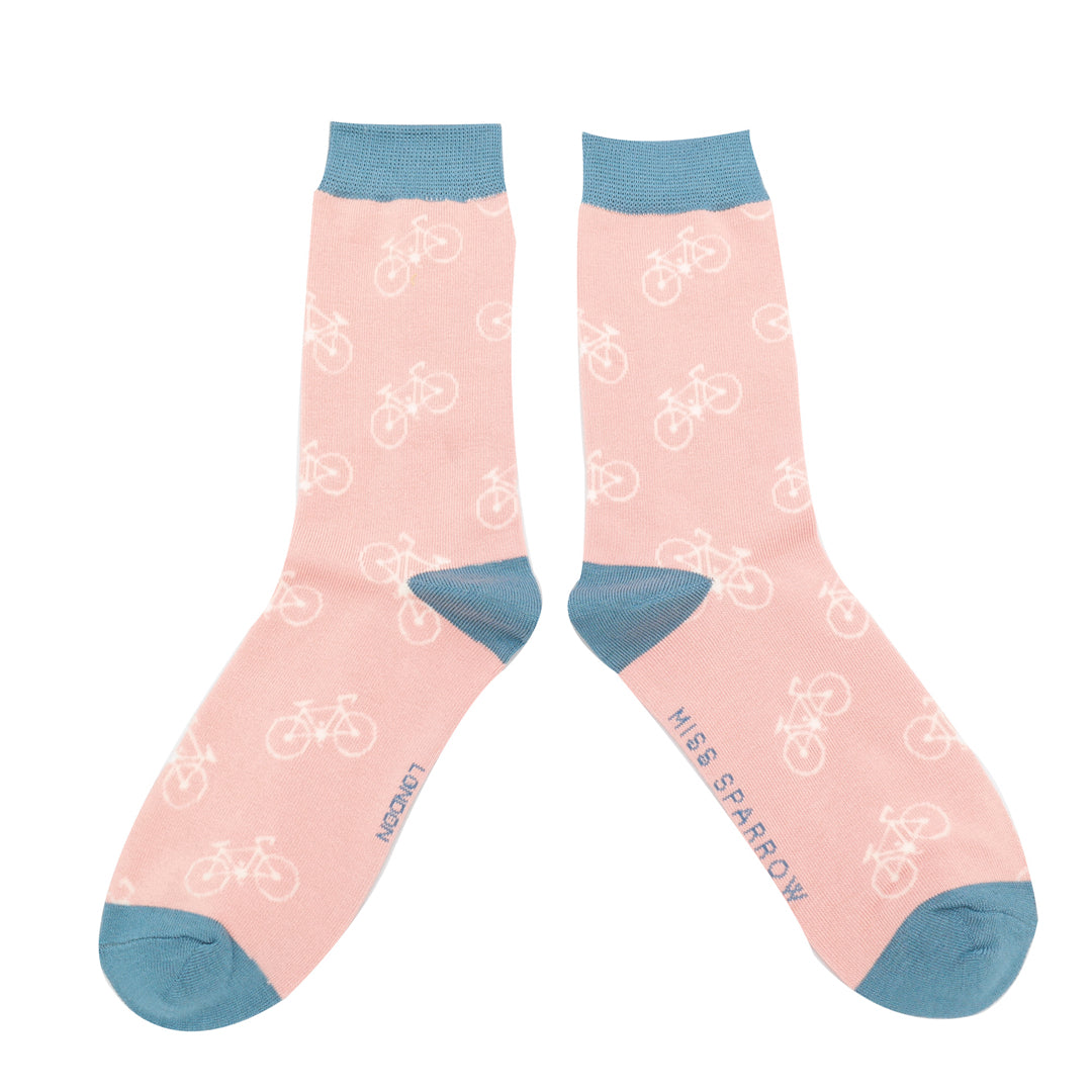 Miss Sparrow Bamboo Bike Socks (Dusky Pink)