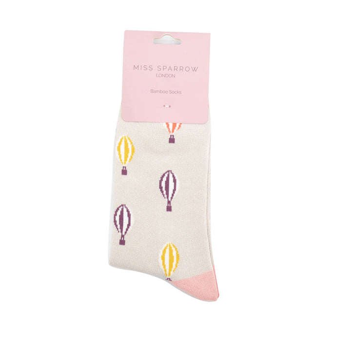 Miss Sparrow Bamboo Hot Air Balloon Socks (Silver)