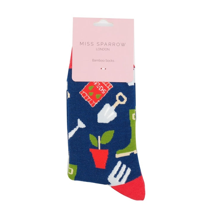 Miss Sparrow Bamboo Gardening Socks (Navy)