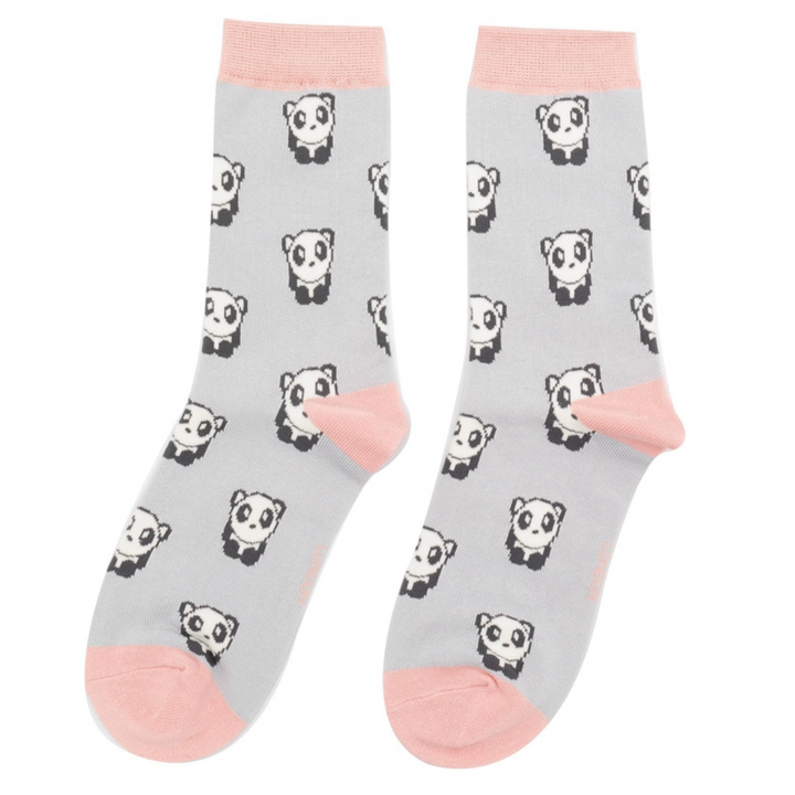 Miss Sparrow Bamboo Panda Socks (Silver)